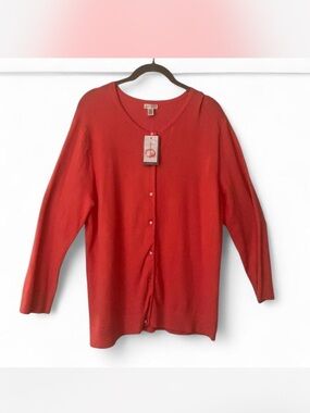 New with Tag  Bold Orange Button-Front Women’s Cardigan size XXL